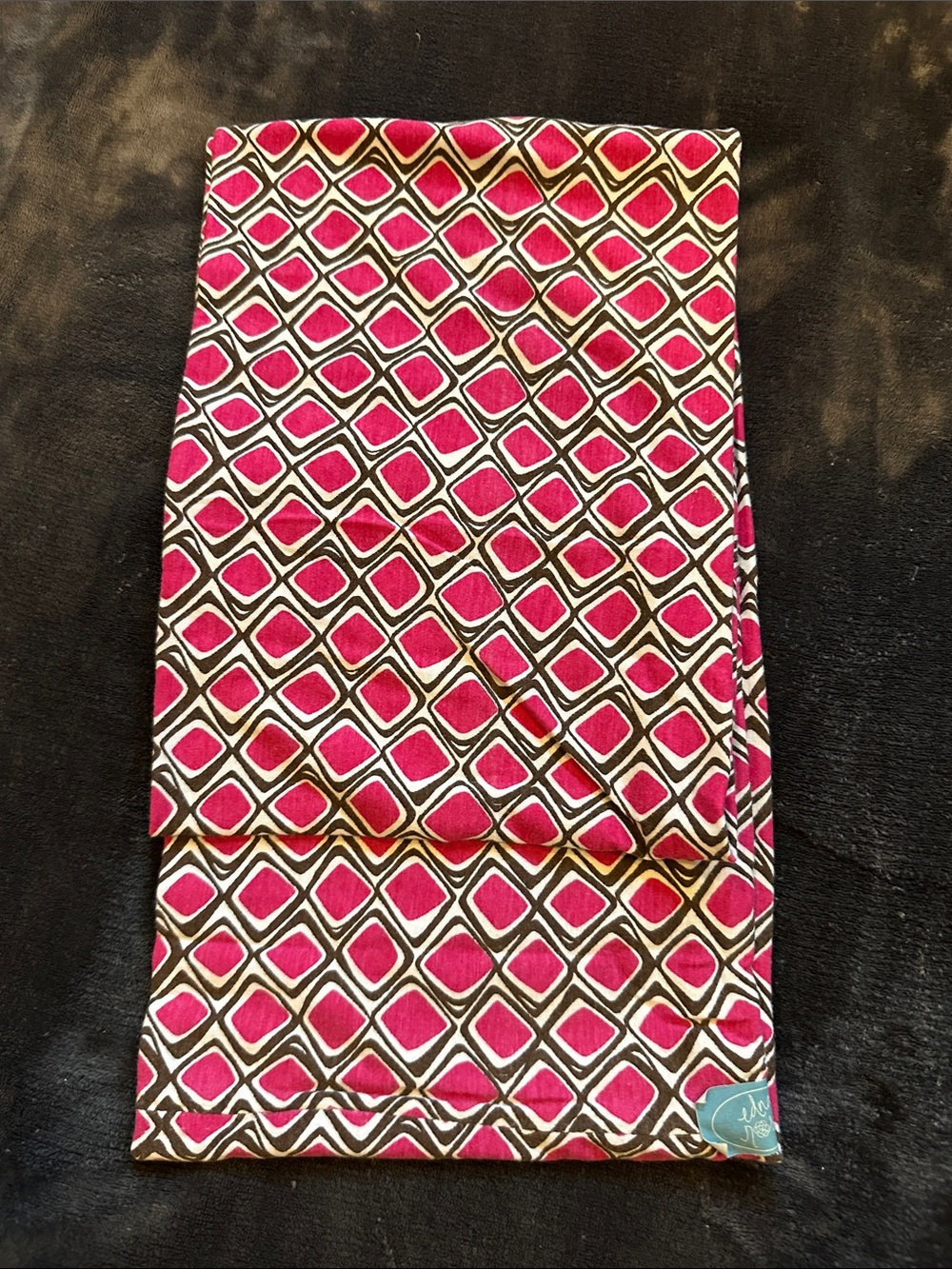 Pink, Black & White Geometric Diamond Infinity Scarf